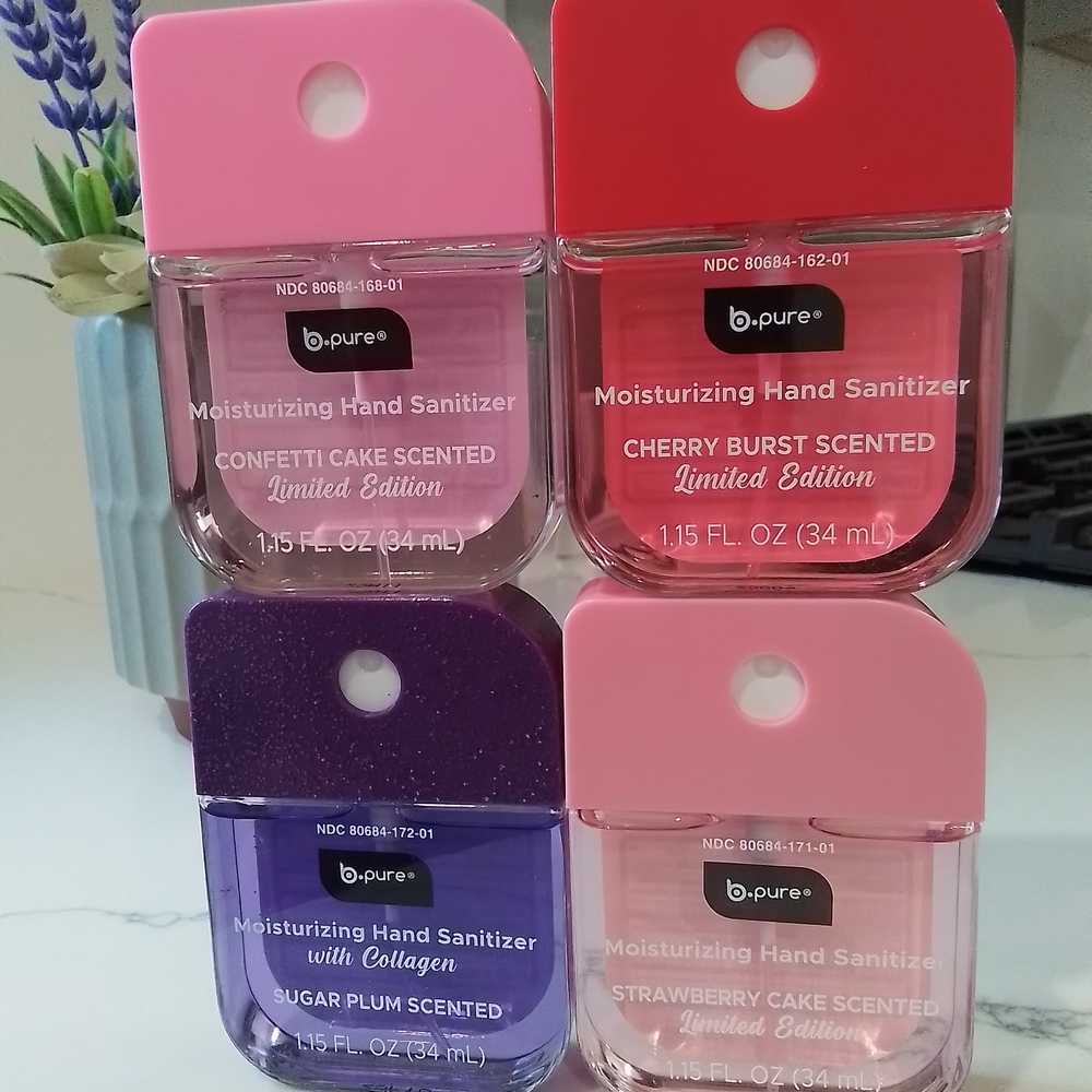 B-Pure Moisturizing Hand Sanitizer Set - Pink, Red, Purple